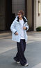 Teenie Weenie小熊女裝連帽羽絨服2025冬季新款休閑舒適戶(hù)外感外套 藍色 M 曬單實(shí)拍圖
