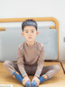 巴拉巴拉balaOne寶寶襪子冬保暖襪嬰幼兒地板襪防著(zhù)涼提花三雙裝 藍綠色調00384 5-7歲 120cm 曬單實(shí)拍圖