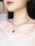 之巖（ZhiYan）彩金色四葉草項鏈女士鎖骨鏈輕奢小眾吊墜首飾生日禮物送女友老婆 999銀天然孔雀石項鏈-綠色 【精美禮盒】 曬單實(shí)拍圖