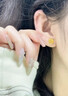 中國黃金（CHINA GOLD）18K金玫瑰花耳釘女款花朵直針款耳飾品中秋節(jié)生日禮物送女友愛人 18K玫瑰花耳釘 曬單實拍圖
