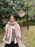 viney圍巾女秋冬季2025新款大披肩女士保暖高級感圍脖女生日禮物送女友 粉色-高端禮盒裝 曬單實(shí)拍圖