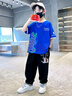 G.duck童裝男童夏裝套裝兒童衣服中大童夏裝防蚊褲套裝男孩短袖小學(xué)生 藍色【303款 】 170 尺碼15~16歲【160-170cm】 曬單實(shí)拍圖