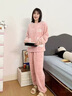 莫代爾睡衣女款冬季珊瑚絨2025新款加絨加厚法蘭絨冬天妙趣家居服秋冬款 YS:5330粉色英文兔 XL 【睡衣與平常衣服尺碼不同】 曬單實(shí)拍圖