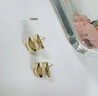 周大生禮品盒（周大生）H字母耳釘女貝殼輕奢高級(jí)感耳飾氣質(zhì)百搭新款耳環(huán)七夕禮物送女友 日韓輕奢貝殼字母H純銀耳釘 曬單實(shí)拍圖