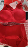蕉內（Bananain）【趙露思同款】紅色計劃500A本命年胸罩內衣內褲套裝女文胸無(wú)尺碼 爆竹紅 均碼 曬單實(shí)拍圖