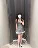 UR2025夏季新款女復(fù)古撞色格紋蕾絲花邊無袖連衣裙UYL750067 曬單實(shí)拍圖