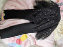 巴拉巴拉童裝女童打底褲加絨兒童褲子網(wǎng)紗小童寶寶潮柔彈時(shí)尚甜美 黑色90001 130 曬單實(shí)拍圖
