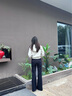 美麗衣櫥（BEAUTIFUL WARDROBE）美式微喇牛仔褲萊賽爾女款秋季雙扣翻蓋后袋寬松休閑拖地垂感喇叭 曬單實(shí)拍圖