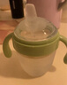 良品物語(yǔ)嬰兒硅膠學(xué)飲水杯6個(gè)月以上寶寶吸管杯兒童喝奶瓶喝水防嗆鴨嘴杯 綠色鴨嘴杯 160ml 曬單實(shí)拍圖