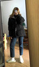 短款棉服女加厚立領(lǐng)面包服寬松簡(jiǎn)約百搭羽絨棉冬季學(xué)院風(fēng)棉襖外套 黑色 M （110-125斤） 曬單實(shí)拍圖