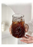 美杜ins冰川紋玻璃杯咖啡杯冰美式diy冷飲杯高顏值牛奶杯透明杯子水杯 螺紋玻璃杯單只【400ml】 曬單實(shí)拍圖