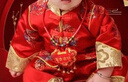 G.DUCKKIDS寶寶周歲禮服男女童兒童唐裝中國風(fēng)嬰兒紅色套裝抓周生日服夏款薄 五福團夏 90 12-18月 曬單實拍圖