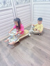 AULDEY奧迪雙鉆新款兒童扭扭車(chē)帶拖斗男女寶寶溜溜玩具車(chē)搖擺車(chē)帶推桿 拿鐵咖閃光靜音輪帶推把拖斗至尊款 曬單實(shí)拍圖