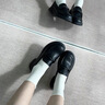 回力樂(lè )福鞋女2025新款秋季軟底不累腳厚底百搭英倫風(fēng)一腳蹬工作小皮鞋 黑色通勤款【久站不累腳】 37 曬單實(shí)拍圖