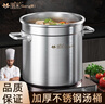 鋼米圓桶304不銹鋼桶帶蓋商用湯桶鹵鵝桶燉鍋燒水大容量加厚家用湯鍋 【特厚款】高25-條耳 寬 25cm 曬單實(shí)拍圖