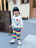 幼歌（YOUGE）嬰幼兒2025秋季新款彩虹撞色童趣柔軟貓咪毛衣套裝 淺杏毛衣（五彩領(lǐng)口） 90 cm 曬單實拍圖