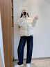 棉服女款冬季立領(lǐng)寬松棉服時(shí)尚簡(jiǎn)約百搭保暖面包服棉襖外套女裝 米色 M （90-110斤） 曬單實(shí)拍圖
