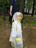 牧萌兒童雨衣男童女童防水全身雨披幼兒園小學(xué)生雨具 黃色小恐龍 M 曬單實(shí)拍圖