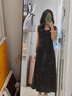 沂懿黑色吊帶連衣裙裙子女夏季2025新款長裙法式吊帶裙大碼收腰純欲 鏈條吊帶收腰連衣裙【黑色】 S 【建議100斤以下】 曬單實(shí)拍圖