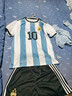 三星阿根廷梅西10號兒童球衣套裝2022年世界杯冠軍成人球服刺繡標 三星阿根廷送C1天藍襪+綁帶板 160兒童28【推薦150-160cm】 曬單實(shí)拍圖