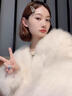 蕓蕁外套女2025新款冬季仿狐貍毛皮草流行時尚毛毛外套女年輕仿貂毛大 白色 S 95斤以下 曬單實拍圖