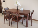 一木全實(shí)木餐桌 進(jìn)口烏金木餐桌 現代簡(jiǎn)約餐桌椅 飯桌長(cháng)餐桌 家用書(shū)桌 1.5米 一桌四椅 （餐椅1#） 曬單實(shí)拍圖
