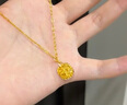周大生黃金吊墜足金爆閃拉絲小方糖掛墜生日禮物送女生 小冰糖0.98g 曬單實(shí)拍圖