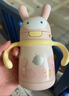 babycare兒童保溫杯嬰幼兒學(xué)飲寶寶吸管杯316L不銹鋼保溫杯幼兒園保溫水壺 贈直通吸嘴-背帶款 歐珀粉 450ml 曬單實(shí)拍圖