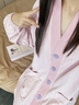 軒靚泡泡棉睡袍女士春秋純棉長(cháng)袖浴袍超長(cháng)款睡裙家居服四季通用睡衣 64343粉色【95%棉】 【下單送禮盒】 L 推薦160-165CM，體重100-120斤 曬單實(shí)拍圖