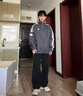 adidas情侶款復古風(fēng)梭織立領(lǐng)夾克外套男女阿迪達斯官方三葉草 深灰 XS 曬單實(shí)拍圖