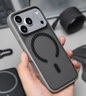 猩球衛(wèi)士高級感防指紋適用Apple/蘋果iPhone17ProMax磁吸瓦楞手機殼超薄行李箱條紋保護套磨砂外殼黑灰 曬單實拍圖
