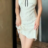 浪莎吊帶睡裙女夏季舒適女士小性感法式花邊短裙帶胸墊夏天波點(diǎn)睡衣 曬單實(shí)拍圖