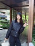 Teenie Weenie小熊女裝棉服2025年冬季新款燈芯絨撞色翻領(lǐng)棉衣外套 黑色 M 曬單實(shí)拍圖