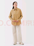 無(wú)印良品（MUJI） 女式 法蘭絨 襯衫領(lǐng) 長(cháng)袖襯衫女士襯衣內搭上衣純棉秋季新品女裝 暗黃色 M （160/84A） 曬單實(shí)拍圖