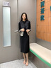 Dudant奢侈高檔品牌連衣裙2025年新款女氣質(zhì)時尚酒紅色赫本風小黑裙禮服 酒紅色【七分袖】 M 曬單實拍圖