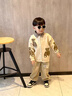 G.DUCKKIDS小黃鴨童裝男童春裝套裝兒童寶寶春秋新款男孩衣服小童毛衣三件套 米白色 90 (建議80-90cm 1-2周歲） 曬單實(shí)拍圖