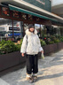 韓璐嬌（hanlujiao）羽絨棉服女冬季2025年新款連帽羽棉襖絨服女外套小個(gè)子工裝派克服 白灰色 M 曬單實(shí)拍圖