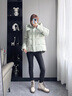 Teenie Weenie小熊女裝簡(jiǎn)約羽絨服2025冬季新款可拆卸連帽泡芙外套 淺綠色 S 曬單實(shí)拍圖