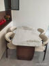 北歐風(fēng)胡桃色巖板實(shí)木長(cháng)方形餐桌椅組合家用大小戶(hù)型餐廳吃飯桌 餐桌+6椅（白蠟木）進(jìn)口巖板 180cm *80*75 曬單實(shí)拍圖