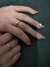 DRAGBOLL鉆戒女對戒紙短情長(cháng)情侶戒指活口可調節結婚求婚送女友生日禮物 白金色一對莫桑石-開(kāi)口可調節 曬單實(shí)拍圖