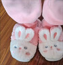 諄梧兒童棉拖鞋秋冬季女童加絨保暖包跟棉鞋可愛(ài)兔兔家居室內拖鞋 可愛(ài)兔兔棉拖鞋【粉色】升級包跟保暖 34  -35碼【內長(cháng)21.5cm】建議約9-10歲 曬單實(shí)拍圖