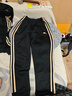 阿迪達斯 （adidas）兒童裝褲子秋季戶(hù)外休閑運動(dòng)褲防風(fēng)束腳褲 黑/金 140 曬單實(shí)拍圖