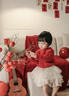 G. DUCKKIDS親子裝全家福一家三口四口秋冬紅色毛衣2024新款母子母女裝針織衫 紅色 100 (建議身高90-100CM 曬單實(shí)拍圖