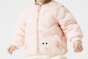 巴拉巴拉兒童羽絨服三防衣服輕薄棒球領(lǐng)外套男女童裝2025新款秋冬裝碎花萌 夢(mèng)幻桃子粉-白鴨絨-208424107217 100 充絨量32g 曬單實(shí)拍圖