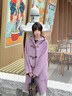 Teenie Weenie【含綿羊毛+羊駝毛】小熊女25秋雙面毛呢牛角扣外套 紫色 M 曬單實(shí)拍圖