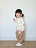 幼歌（YOUGE）嬰幼兒秋季新款純棉柔軟親膚毛衣寶寶萌趣抗起球上衣潮淺杏90 cm 曬單實(shí)拍圖