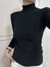 百圖betu女裝冬季新款毛衣高領(lǐng)多色內搭打底衫上衣女2410T26 黑色 S 曬單實(shí)拍圖