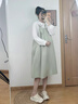 革曼孕婦裝春秋背帶孕婦連衣裙2025新款小個(gè)子秋季裙子純棉套裝兩件套 綠色兩件套(春秋款) L(建議110-130斤) 曬單實(shí)拍圖