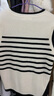 森馬（Semir）森馬針織衫女短款假兩件條紋氣質(zhì)2024春套頭衫通勤 白黑色調00319 S 155/80A 曬單實(shí)拍圖