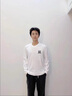 INTO TOP重磅長(cháng)袖T恤男秋冬季新款男士衛衣純棉圓領(lǐng)純色打底衫寬松上衣 白色-H XL 曬單實(shí)拍圖